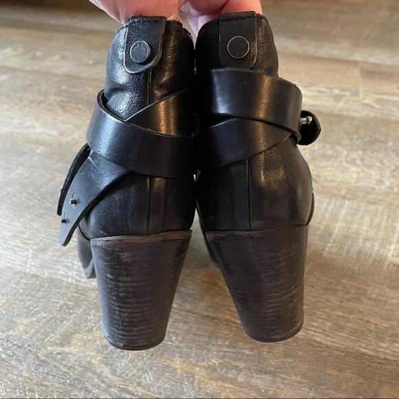 Rag & Bone Harrow Black Leather Ankle Boots Sz 40 - Picture 7 of 16